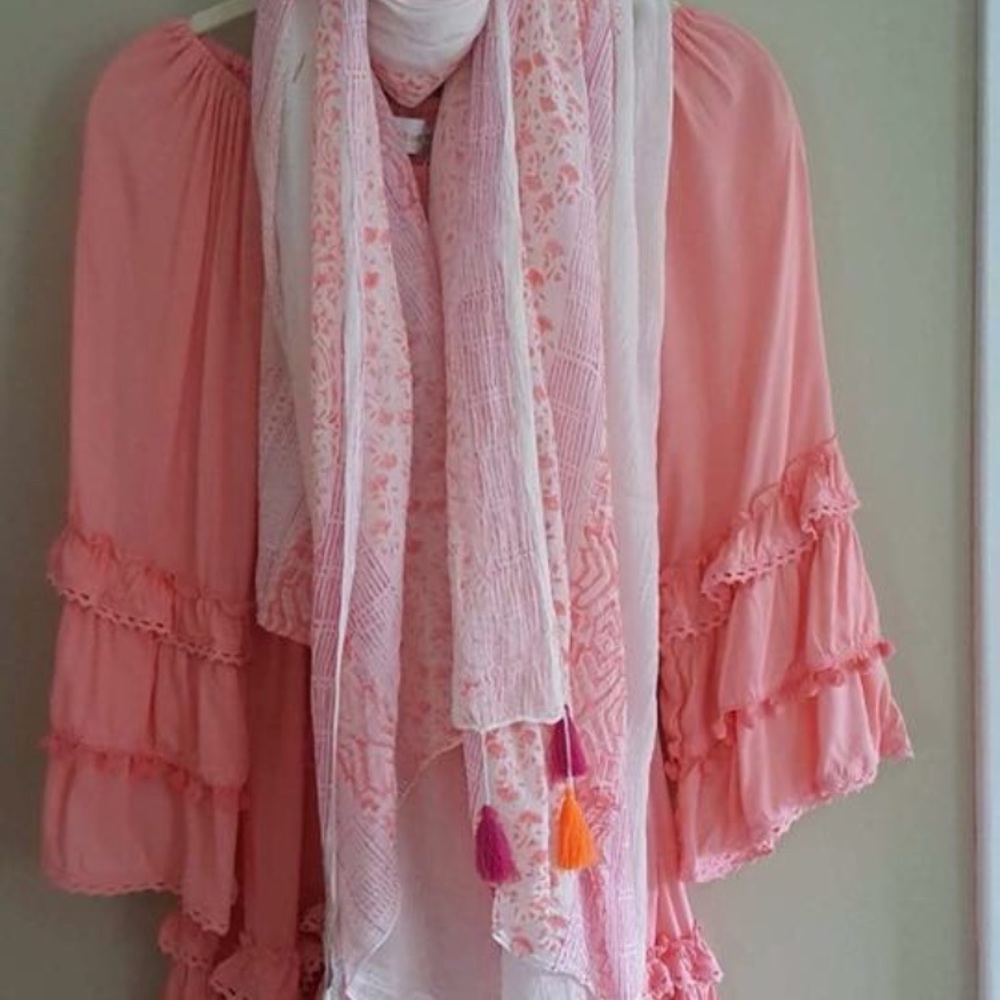 peach boho blouse